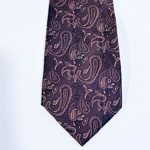 JORSYTH Brown Paisley silk tie